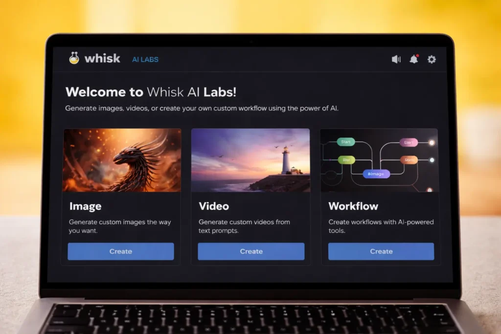 person starting with AI tools on laptop simple workspace
