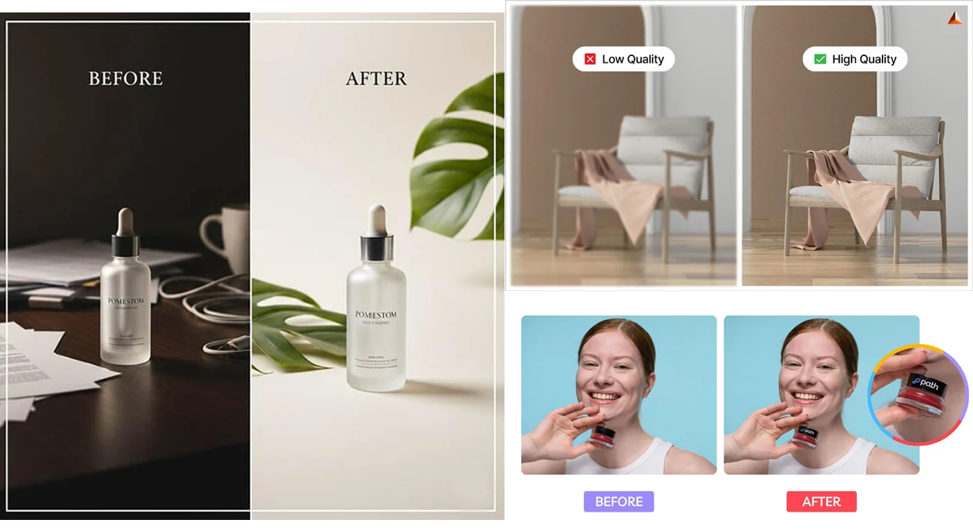 Whisk AI bad results comparison showing cluttered subject image producing muddy output versus clean subject image producing sharp result