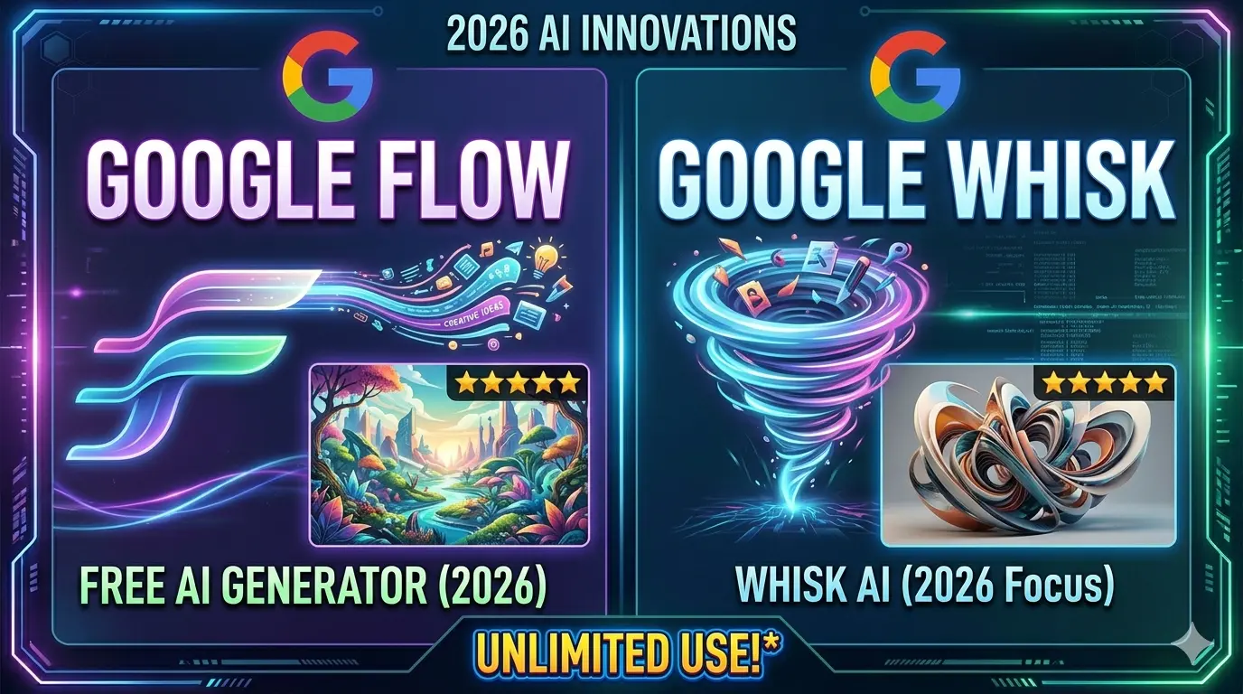 Google Flow free AI image generator Google Whisk AI 2026