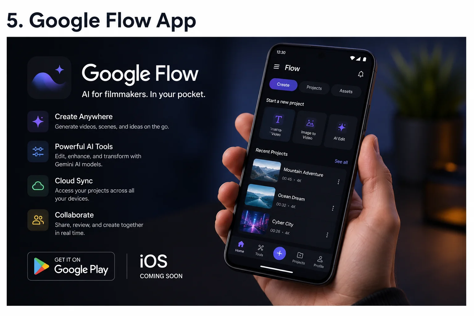 Google Flow AI mobile app Android 2026
