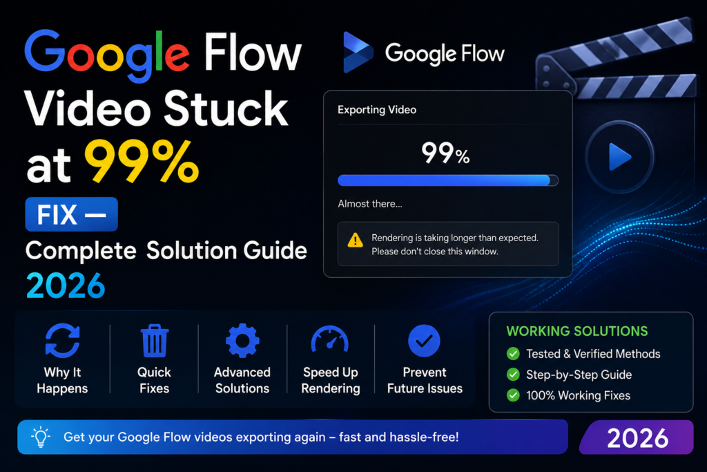 Google Flow Video Stuck at 99% Fix — Full Guide 2026