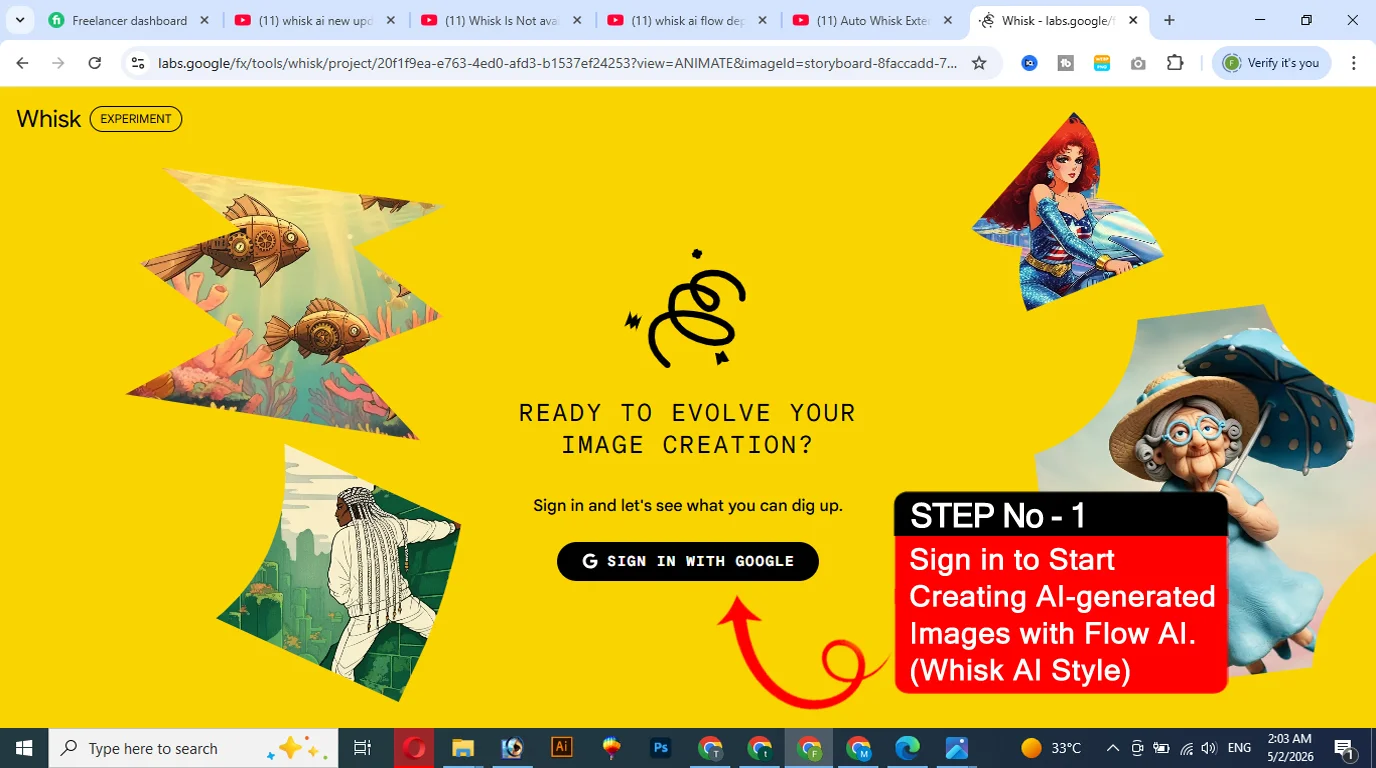 Google Flow AI tutorial for beginners showing step by step guide to creating first image and video in 2026