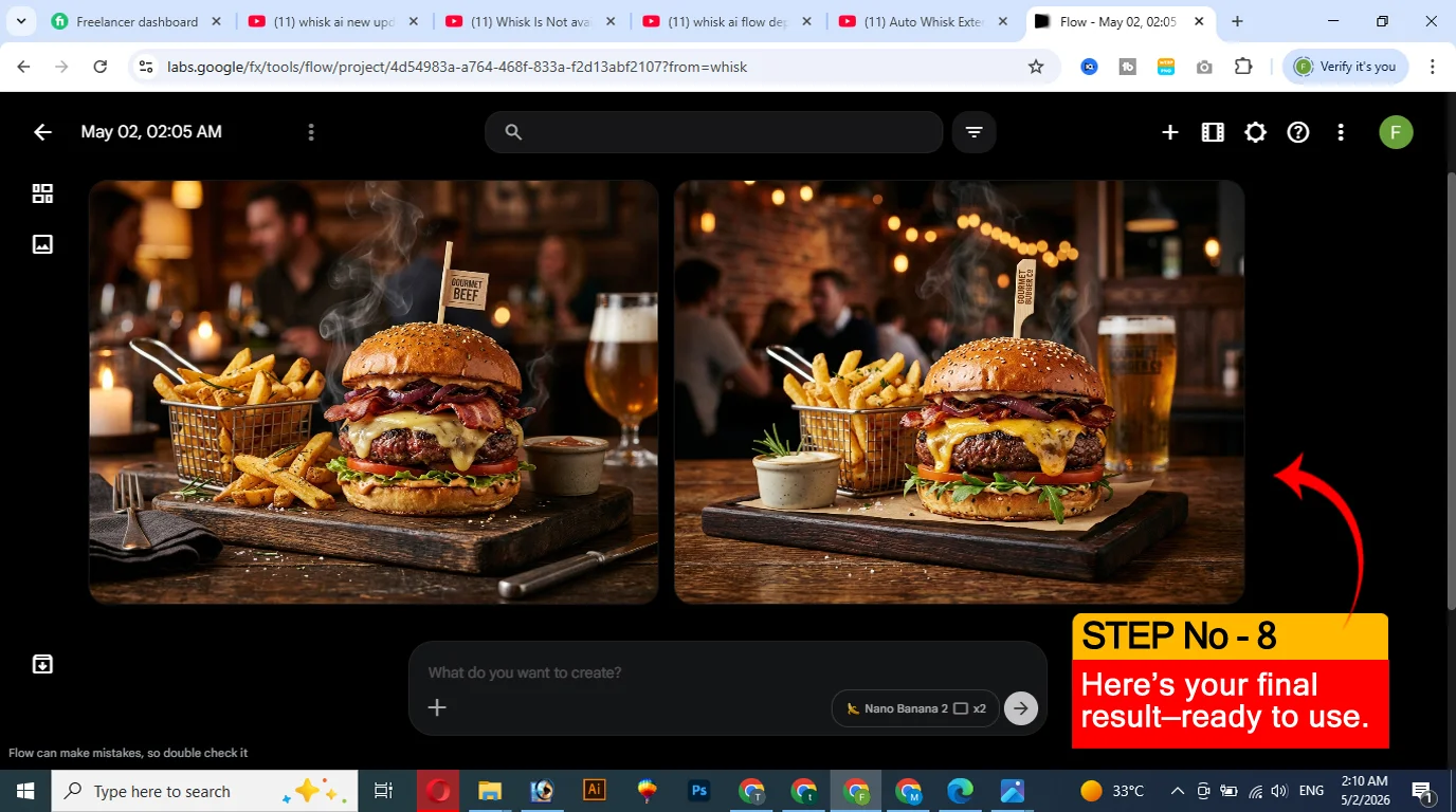 google-flow-ai-tutorial-first-image-generation-prompt-result-and-Download